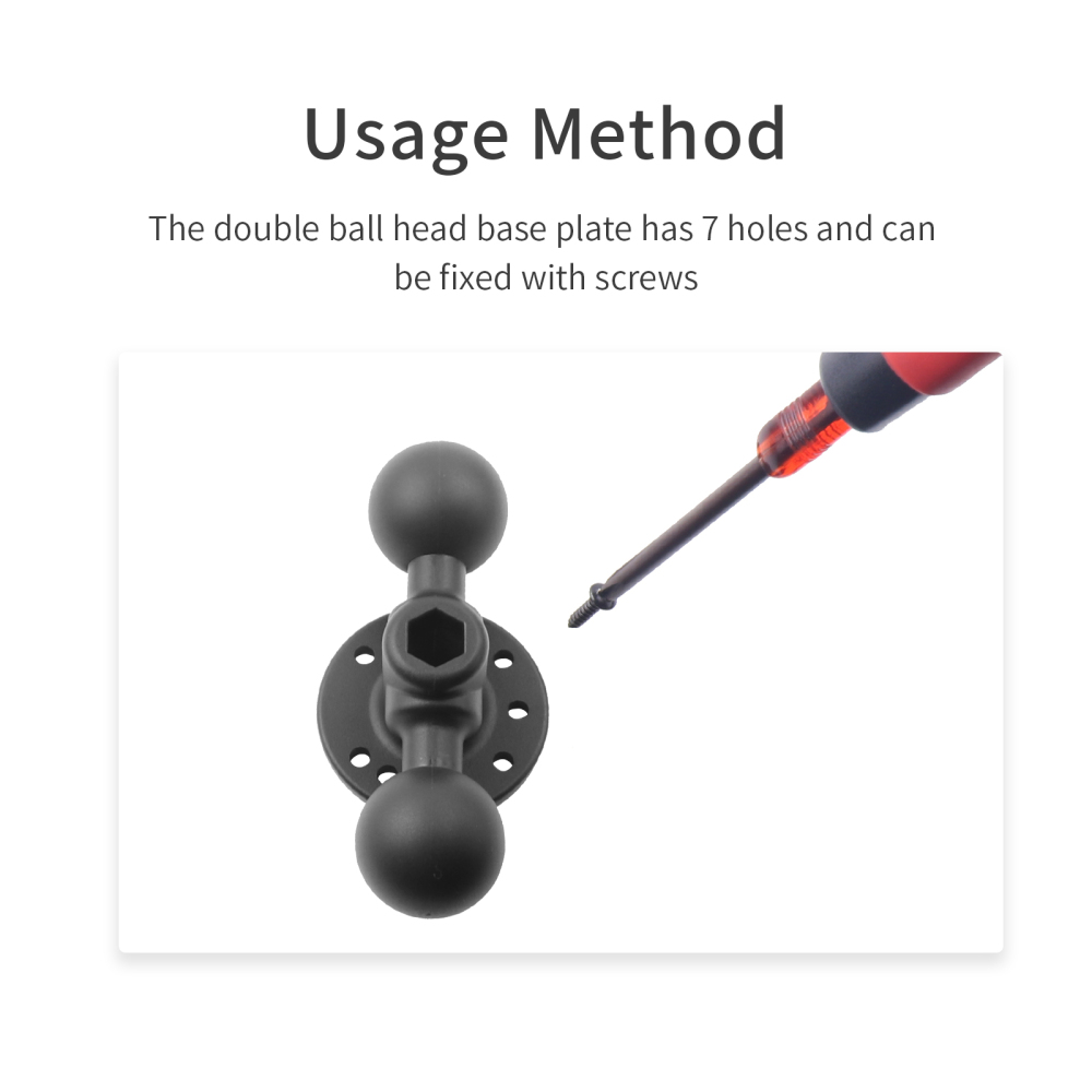 VINmounts Universal Double Ball Adapter with 1.5" Balls and Round Base Heavy-Duty  Mount for Marine/Boat/Vehicle/GPS VIN-C-003-2