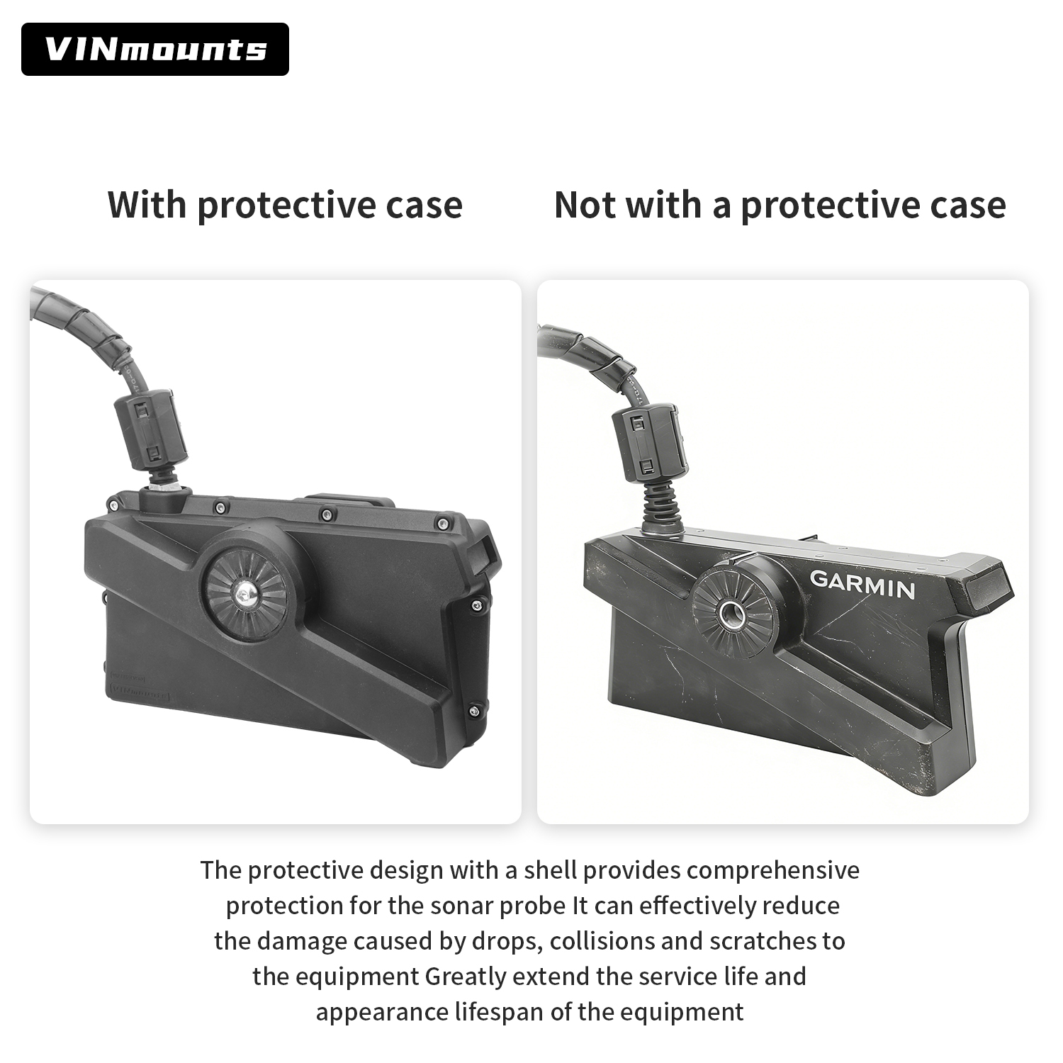 VINmounts Reinforced Nylon Protective Cover for Garmin LiveScope Panoptix LVS62 Transducer | Heavy Duty Sonar Guard VIN-BHZ-LVS62