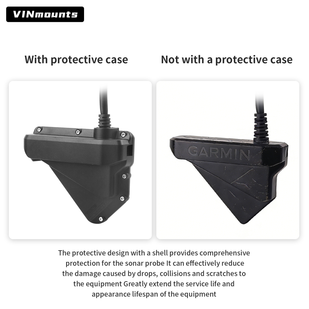 VINmounts Composite Nylon Garmin LiveScope LVS32 Protective Cover – Heavy Duty Transducer Guard & Shield for Marine Sonar VIN-BHZ-LVS32