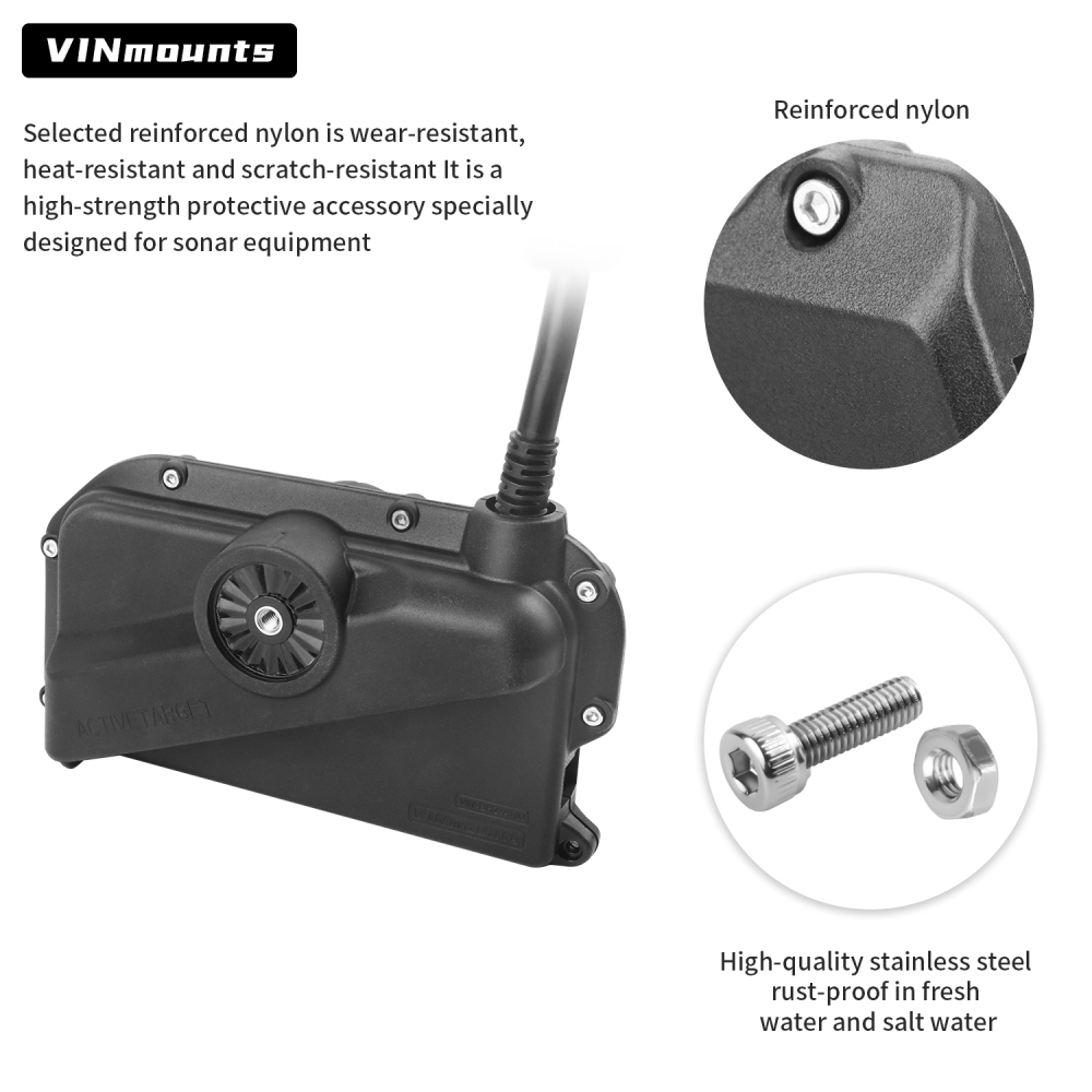 VINmounts Heavy Duty Composite Nylon Protective Cover for Lowrance ActiveTarget 2 Live Sonar VIN-BHZ-AT02