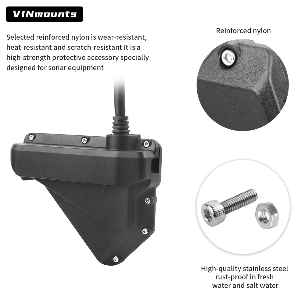 VINmounts Composite Nylon Garmin LiveScope LVS32 Protective Cover – Heavy Duty Transducer Guard & Shield for Marine Sonar VIN-BHZ-LVS32
