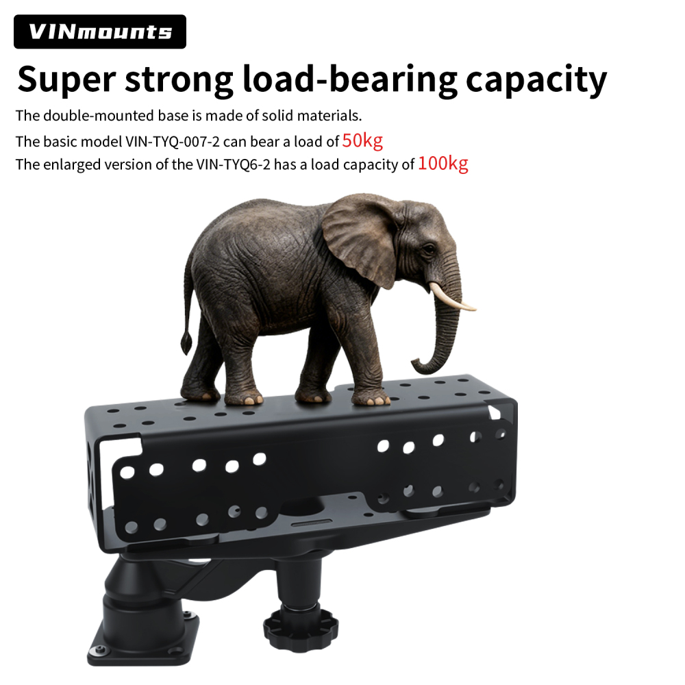 VINmounts Large Dual Mount Base Fish Finder Bracket, Marine-Grade Aluminum Display Mount for TYQ6 Base VIN-TYQ6-2