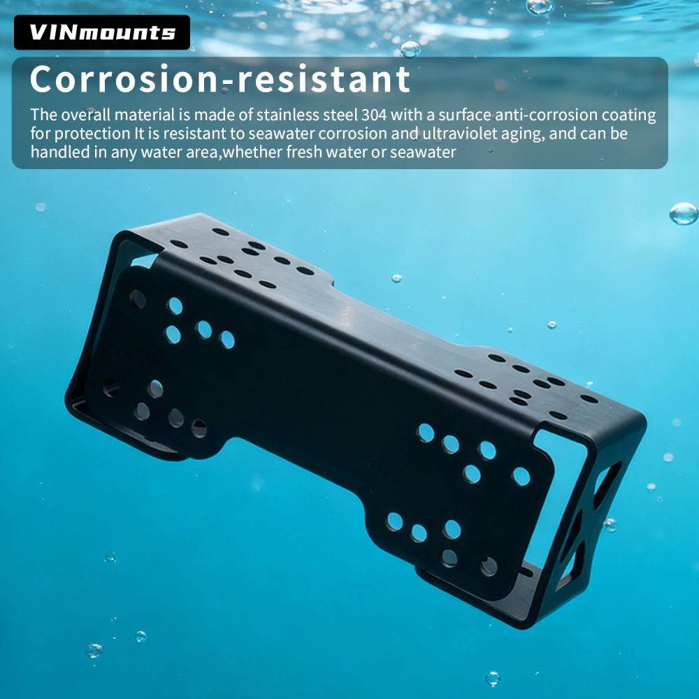 Heavy Duty Universal Dual Mount Base, Marine-Grade Aluminum Fish Finder Bracket for Boat Kayak Marine Electronics VIN-TYQ-007-2