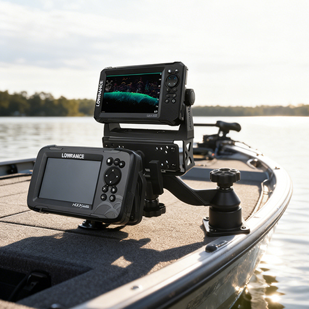 VINmounts Large Dual Mount Base Fish Finder Bracket, Marine-Grade Aluminum Display Mount for TYQ6 Base VIN-TYQ6-2