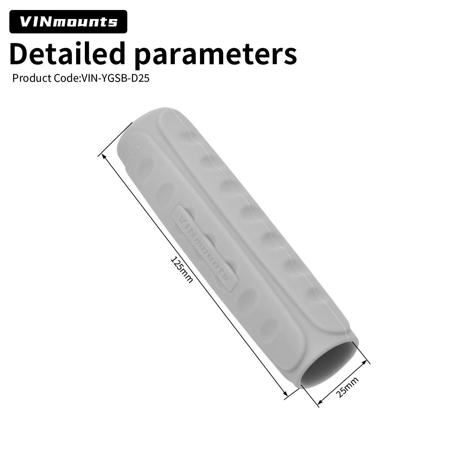 VINmounts Glow-in-the-Dark Sonar Mount Handle for Fish Finder Mounts, Fits 25mm Tubes, Soft Durable Rubber, Quick Install, Non-Slip Grip for Night Fishing VIN-YGSB-D25