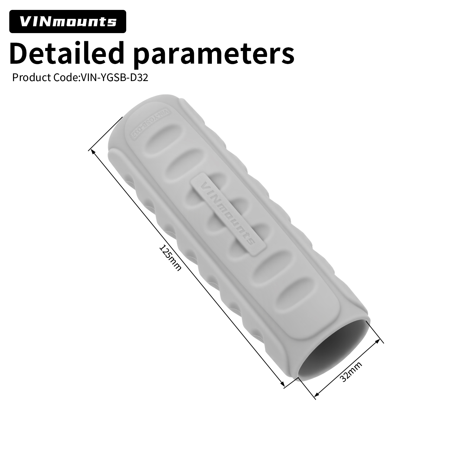 VINmounts Glow-in-the-Dark Sonar Mount Handle for Fish Finder, Fits 32mm Tubes, Durable Silicone Rubber Grip VIN-YGSB-D32