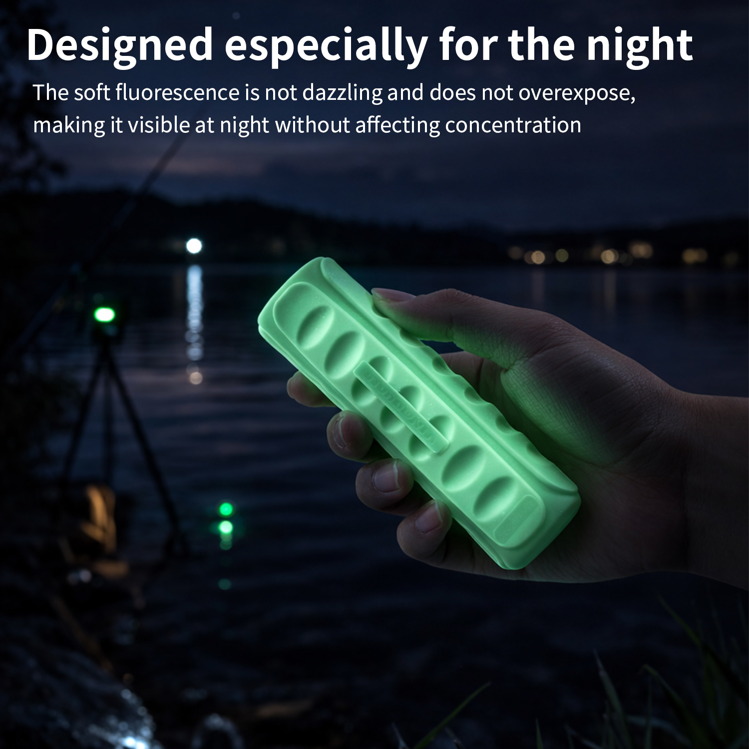 VINmounts Glow-in-the-Dark Sonar Mount Handle for Fish Finder Mounts, Fits 25mm Tubes, Soft Durable Rubber, Quick Install, Non-Slip Grip for Night Fishing VIN-YGSB-D25