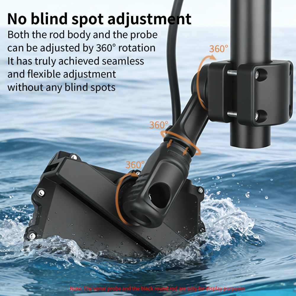 VINmounts Aluminum LiveScope Pole Transducer Mount, Multi-Angle Adjustable Sonar Mount Compatible with Garmin LiveScope LVS34/LVS32/LVS62 & Lowrance ActiveTarget VIN-TYQ-FD014