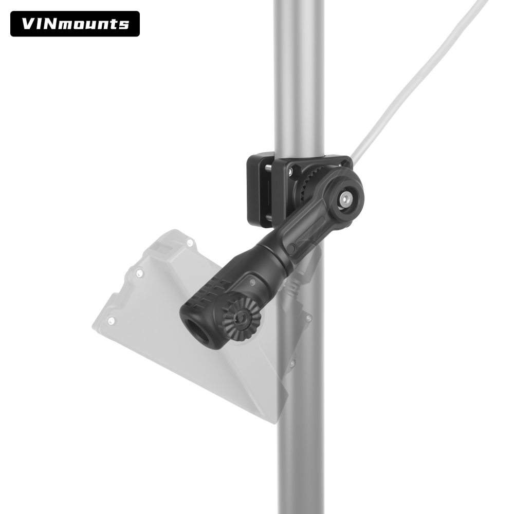 VINmounts Aluminum LiveScope Pole Transducer Mount, Multi-Angle Adjustable Sonar Mount Compatible with Garmin LiveScope LVS34/LVS32/LVS62 & Lowrance ActiveTarget VIN-TYQ-FD014