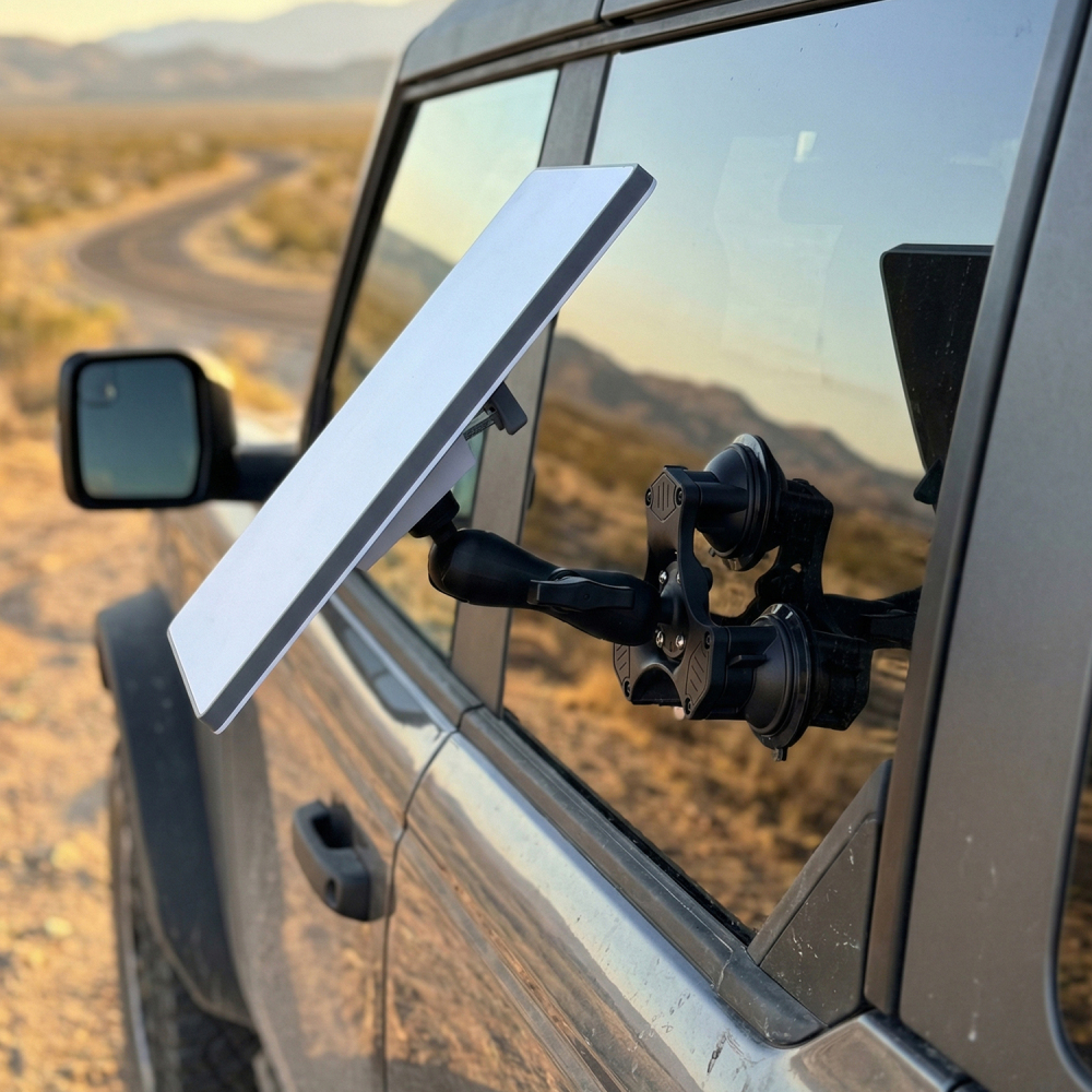 VINmounts Heavy Duty Twist-Lock Triple Suction Mount for Starlink Mini Antenna – Vehicle, RV, Boat & Off-Grid Install | VIN-XL-02(mini) + VIN-C-15A + VIN-XP-03-3L + VIN-C-003