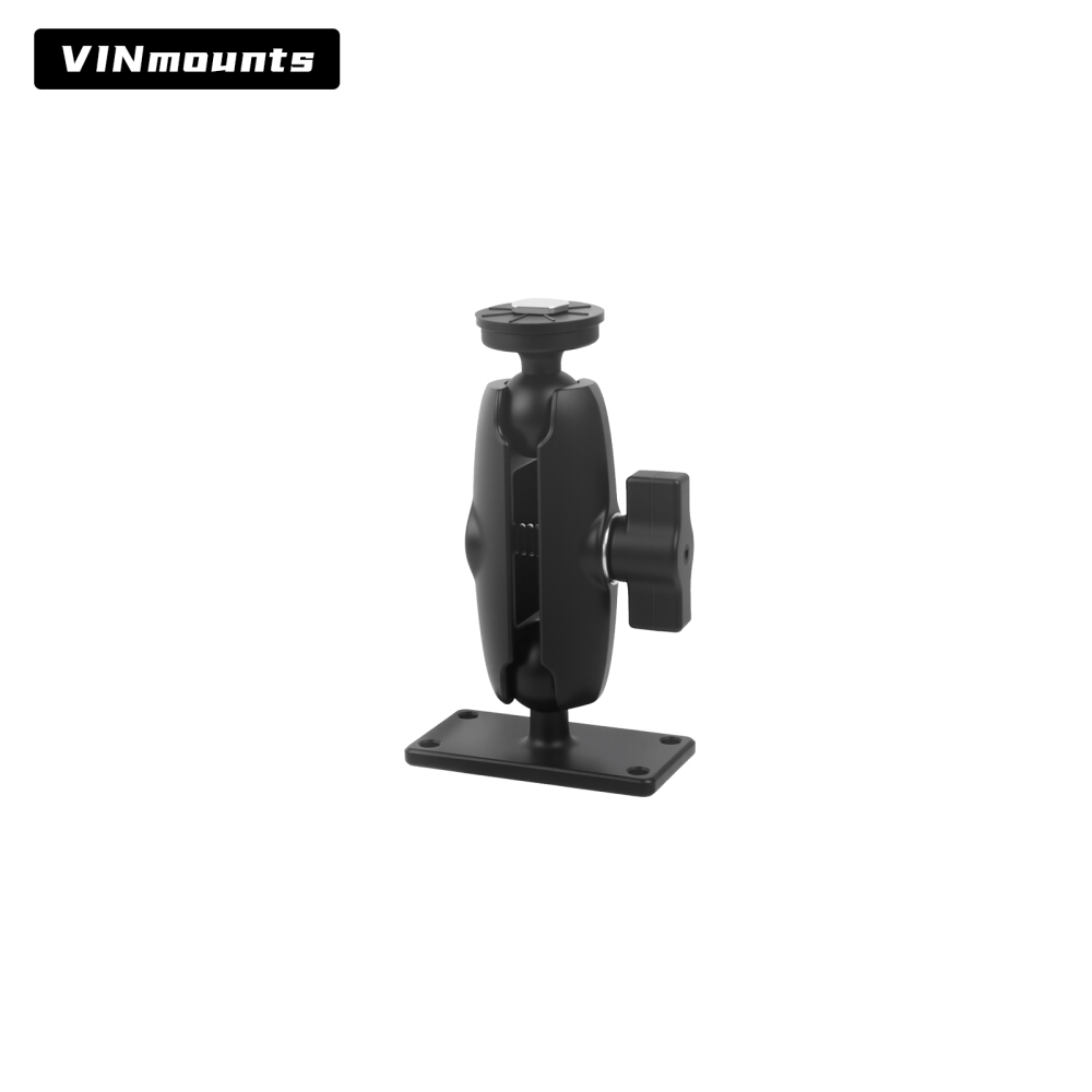 VINmounts Adjustable T-Bolt Track Mount with 1" Ball Double Socket Arm, Heavy Duty Mounting Solution for Fish Finders, GPS, Chartplotters, Marine Displays, Vehicle Monitors and Boat Electronics