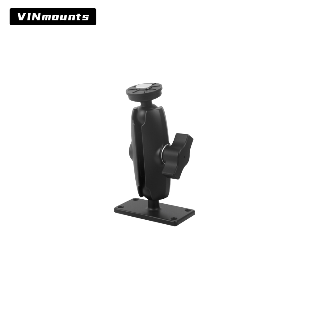 VINmounts Adjustable T-Bolt Track Mount with 1" Ball Double Socket Arm, Heavy Duty Mounting Solution for Fish Finders, GPS, Chartplotters, Marine Displays, Vehicle Monitors and Boat Electronics