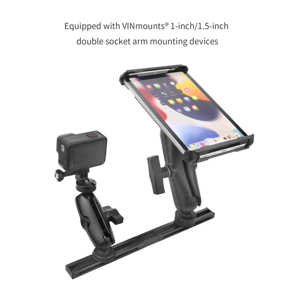 VINmounts Modular Aluminum Mounting Track System, DIY Connectable Rail Track for Boat, RV, Vehicle & Off-Grid Equipment, Straight T-Shape L-Shape Configurations