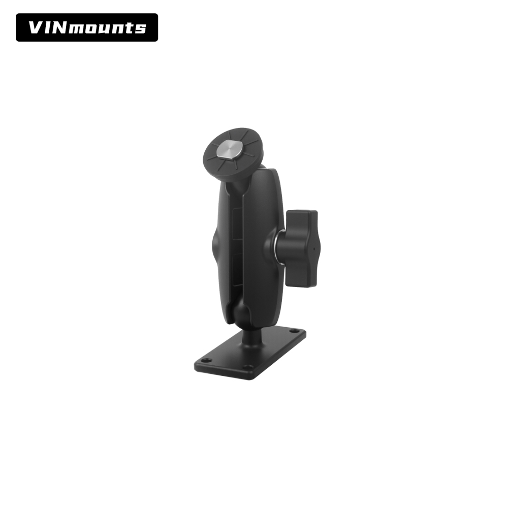 VINmounts Adjustable T-Bolt Track Mount with 1" Ball Double Socket Arm, Heavy Duty Mounting Solution for Fish Finders, GPS, Chartplotters, Marine Displays, Vehicle Monitors and Boat Electronics