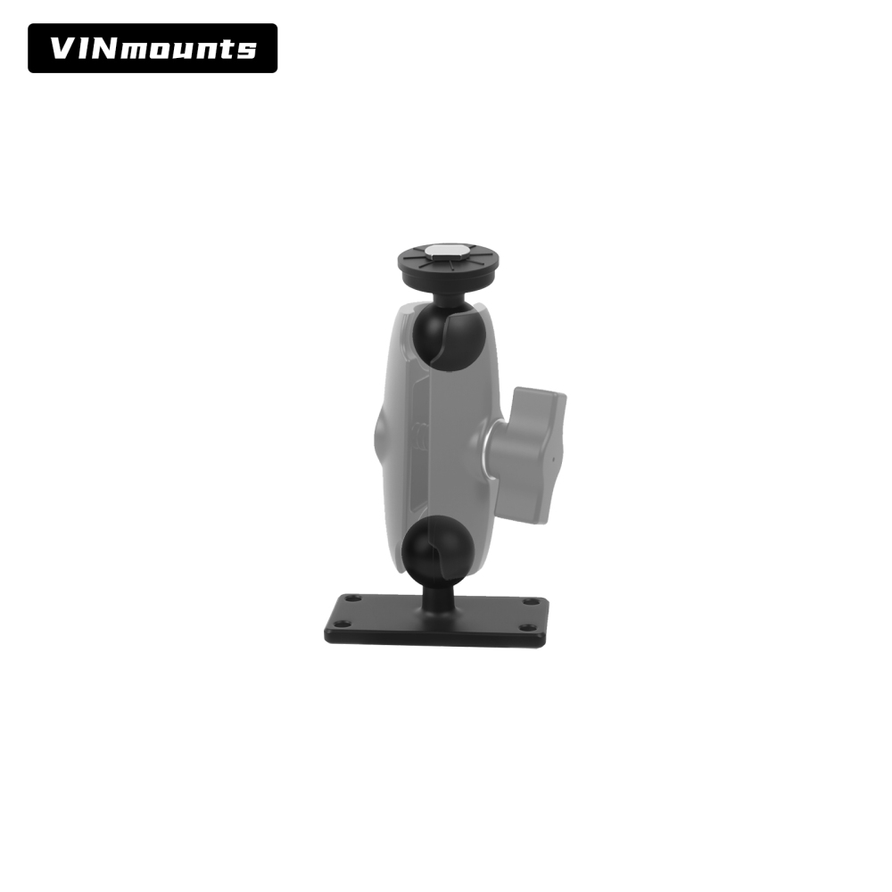 VINmounts Adjustable T-Bolt Track Mount with 1" Ball Double Socket Arm, Heavy Duty Mounting Solution for Fish Finders, GPS, Chartplotters, Marine Displays, Vehicle Monitors and Boat Electronics