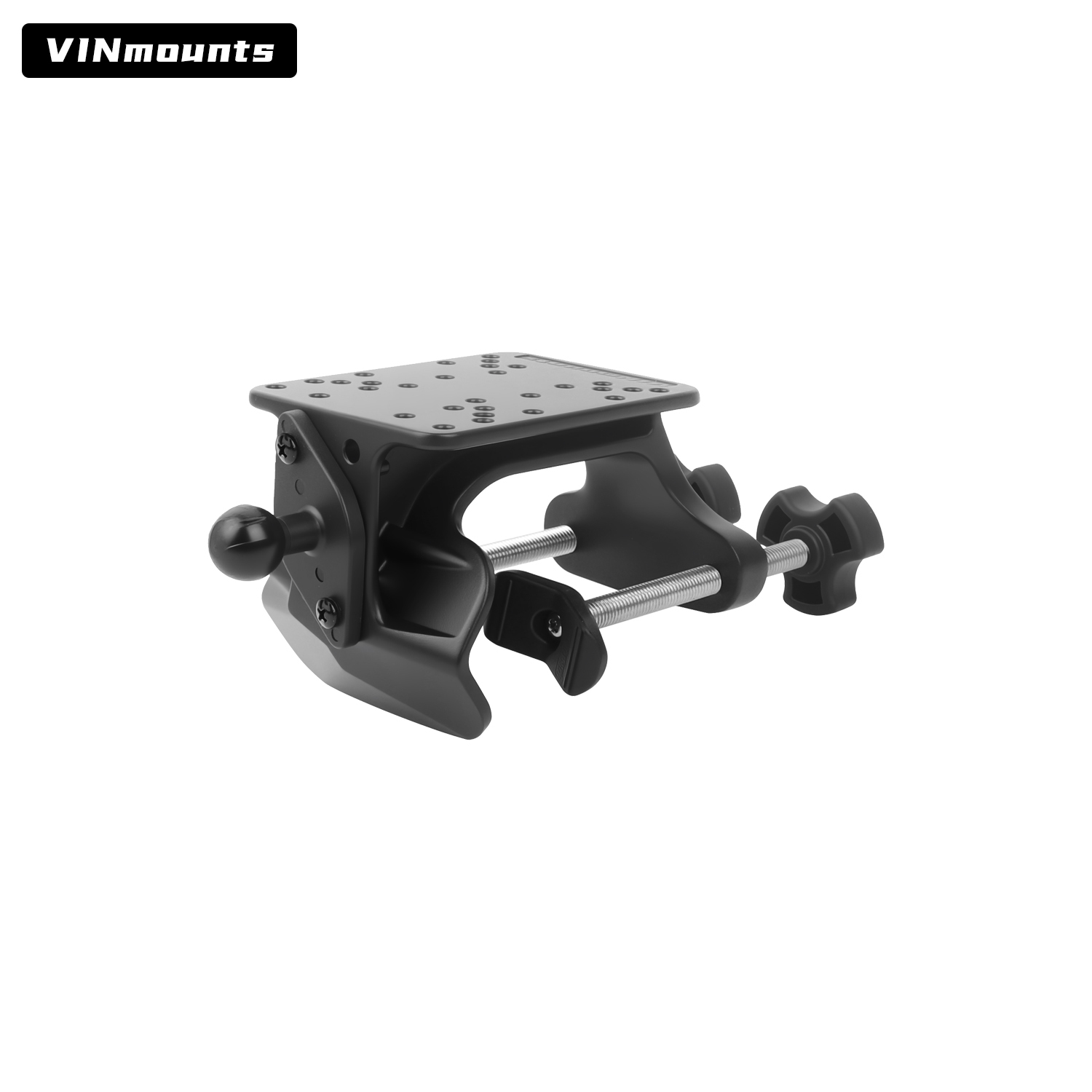 VINmounts Heavy Duty U-Clamp Mount Base for Tubes and Rails, No-Drill Adjustable Pipe Mount for Fish Finders, Tablet Holders, Monitors, Marine Electronics and Industrial Displays VIN-U-03