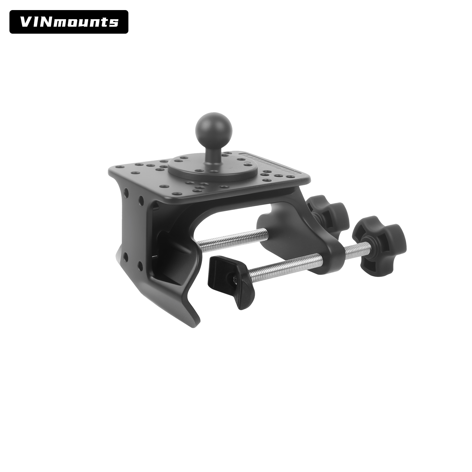 VINmounts Heavy Duty U-Clamp Mount Base for Tubes and Rails, No-Drill Adjustable Pipe Mount for Fish Finders, Tablet Holders, Monitors, Marine Electronics and Industrial Displays VIN-U-03