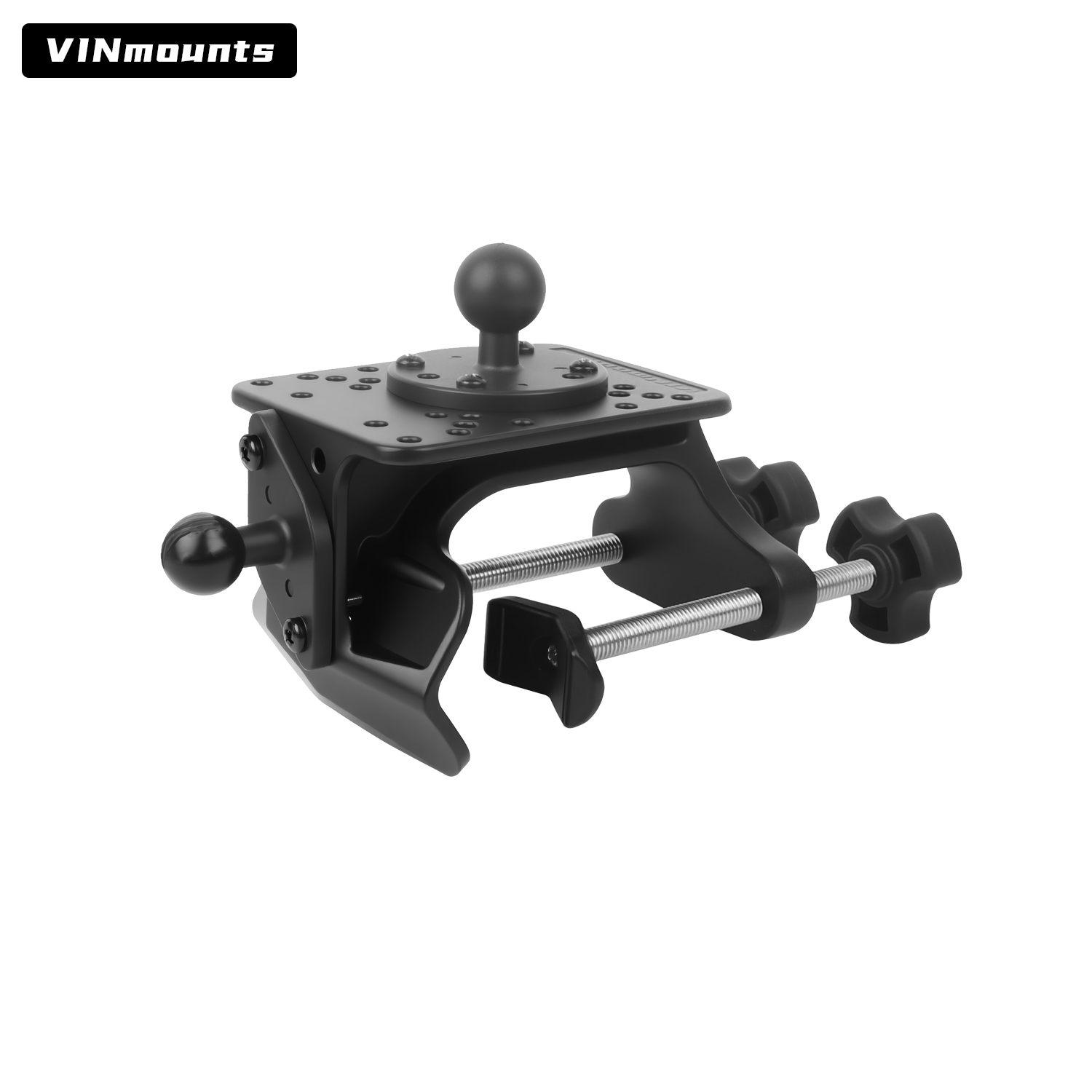 VINmounts Heavy Duty U-Clamp Mount Base for Tubes and Rails, No-Drill Adjustable Pipe Mount for Fish Finders, Tablet Holders, Monitors, Marine Electronics and Industrial Displays VIN-U-03