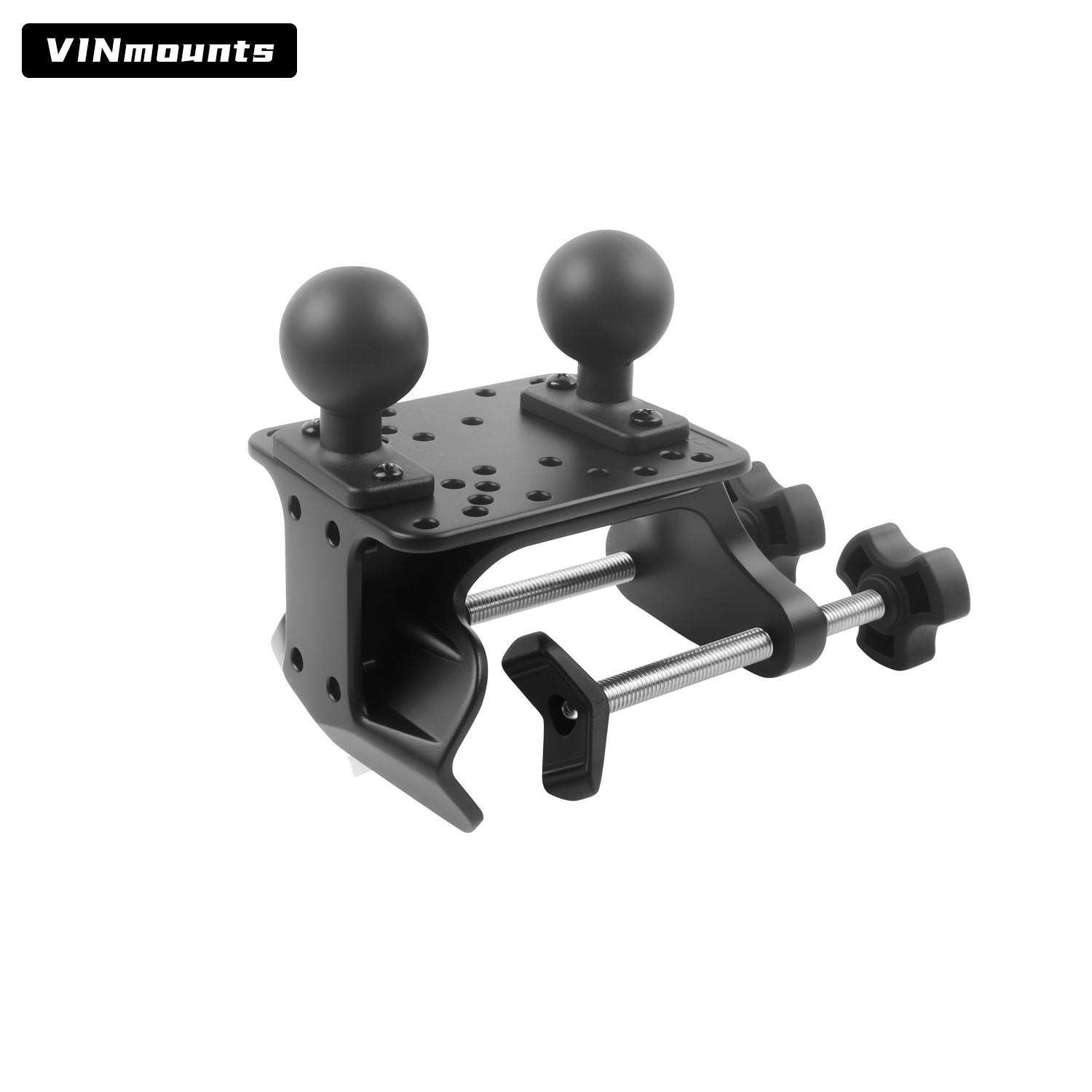 VINmounts Heavy Duty U-Clamp Mount Base for Tubes and Rails, No-Drill Adjustable Pipe Mount for Fish Finders, Tablet Holders, Monitors, Marine Electronics and Industrial Displays VIN-U-03