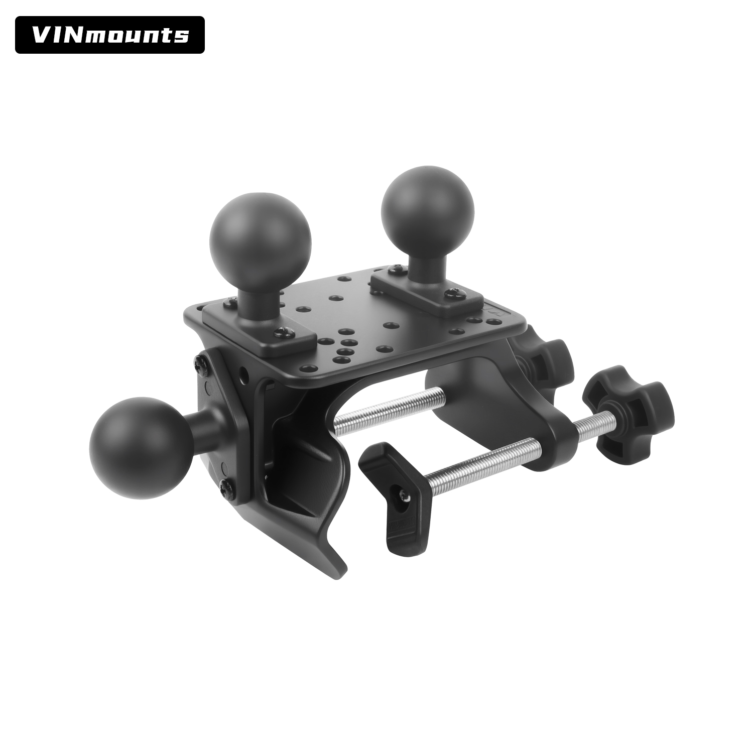 VINmounts Heavy Duty U-Clamp Mount Base for Tubes and Rails, No-Drill Adjustable Pipe Mount for Fish Finders, Tablet Holders, Monitors, Marine Electronics and Industrial Displays VIN-U-03