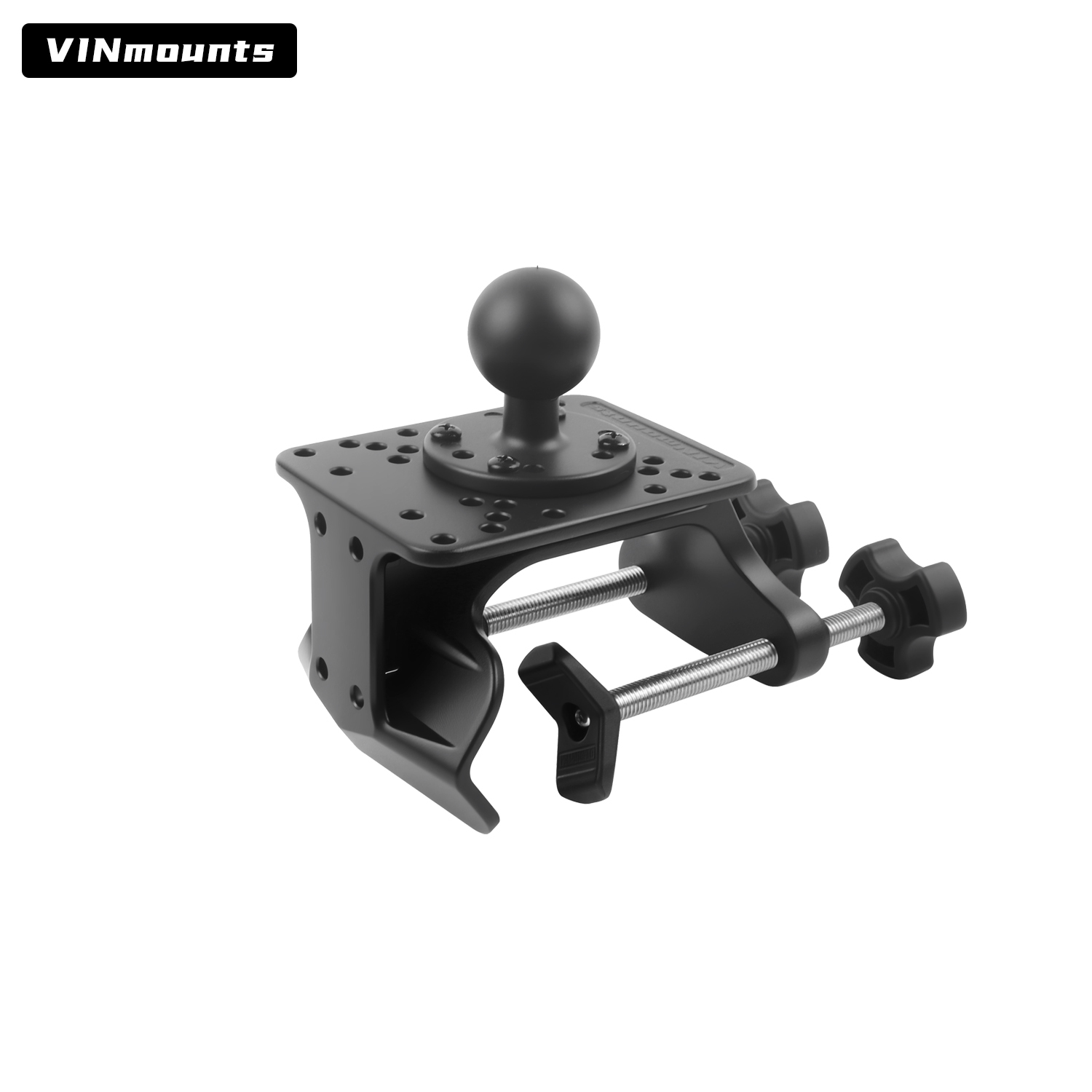 VINmounts Heavy Duty U-Clamp Mount Base for Tubes and Rails, No-Drill Adjustable Pipe Mount for Fish Finders, Tablet Holders, Monitors, Marine Electronics and Industrial Displays VIN-U-03