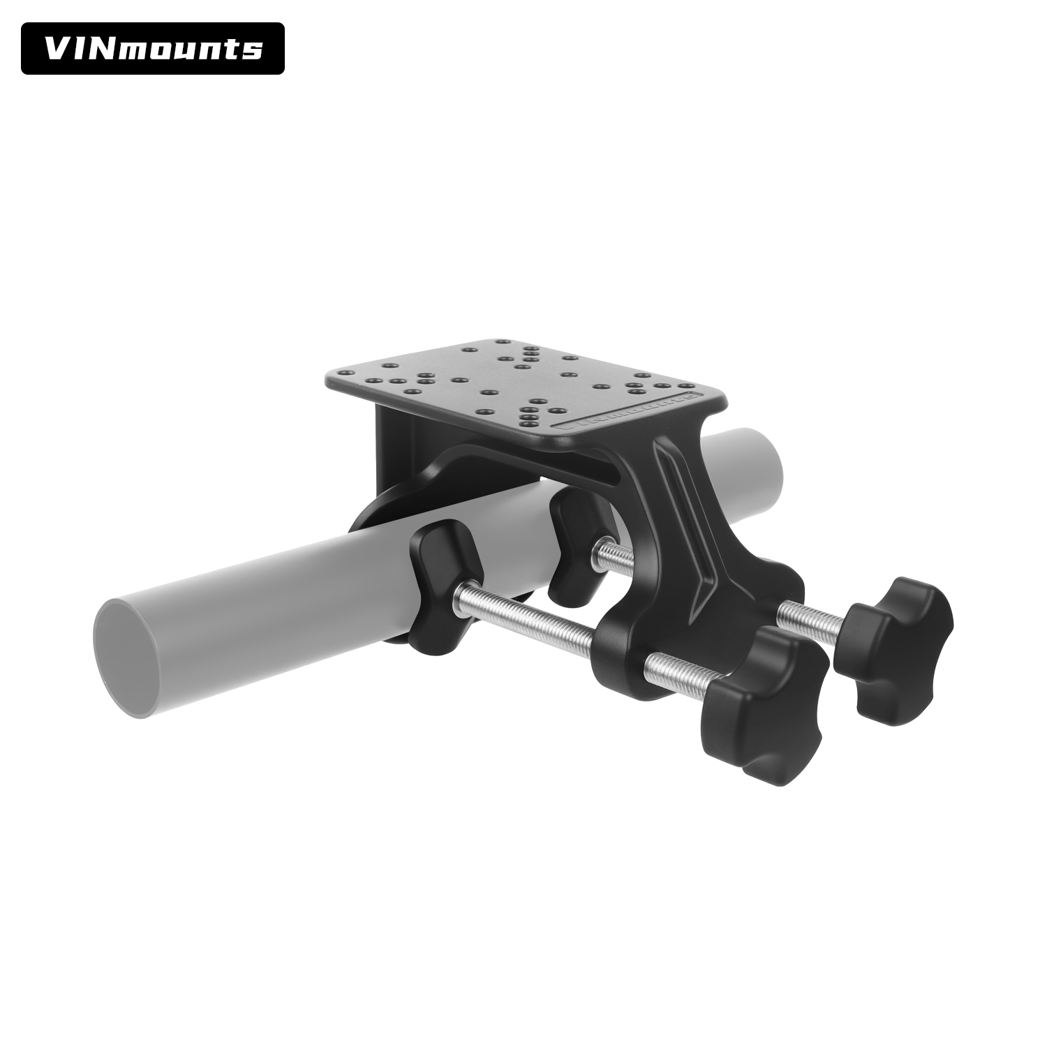 VINmounts Heavy Duty U-Clamp Mount Base for Tubes and Rails, No-Drill Adjustable Pipe Mount for Fish Finders, Tablet Holders, Monitors, Marine Electronics and Industrial Displays VIN-U-03
