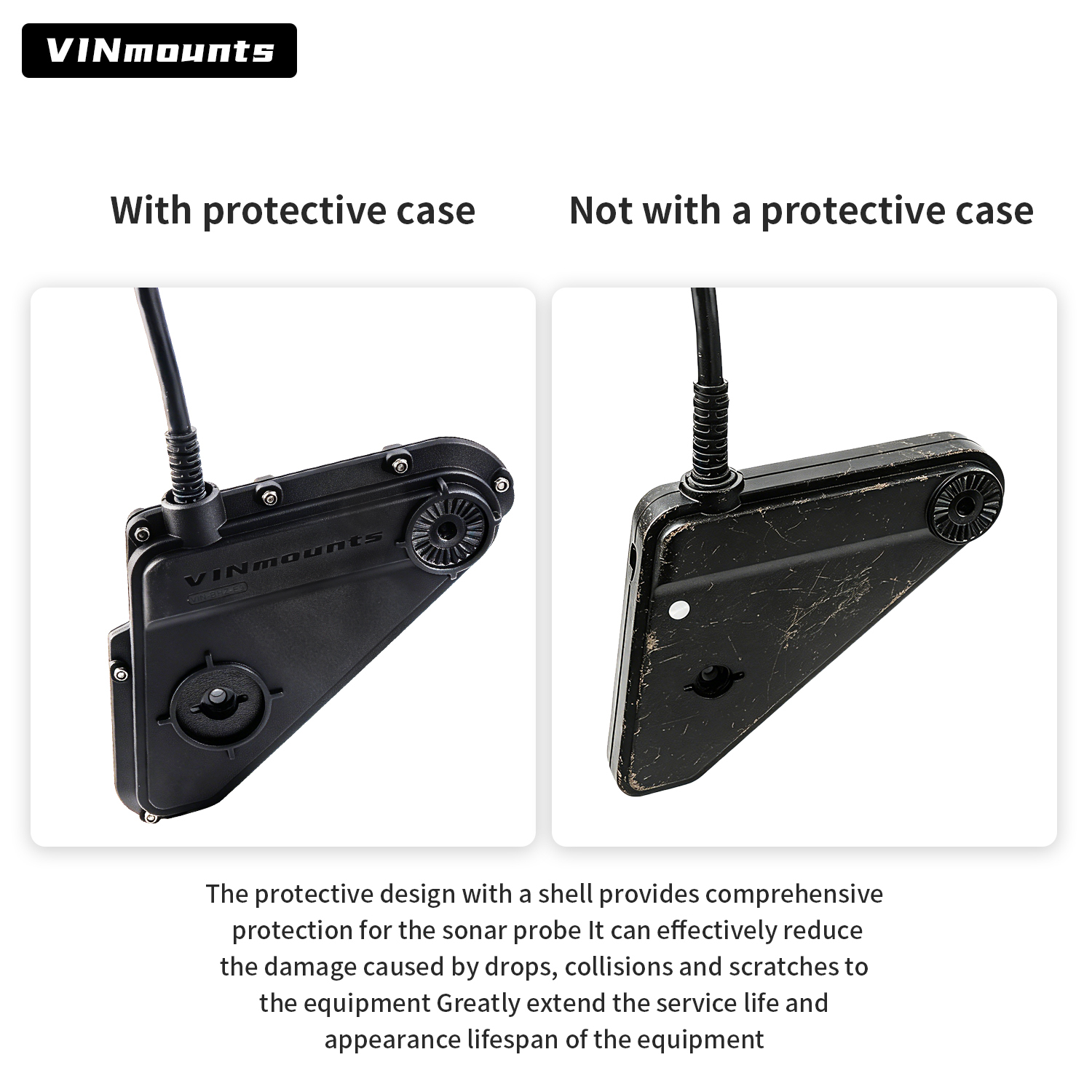 VINmounts Transducer Cover for Lowrance Eagle Eye 9, Heavy-Duty Composite Nylon Fish Finder Protective Case, Weather-Resistant Sonar Transducer Guard with Easy Installation, VIN-BHZ-E9