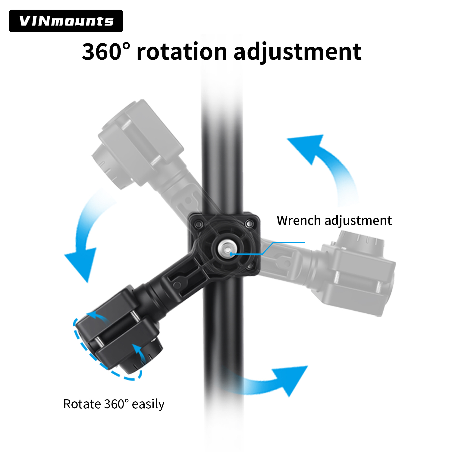 VINmounts Multi-Mode Live Sonar Mount for Garmin LiveScope LVS34 & LVS62, Reinforced Nylon Transducer Bracket VIN-TYQ-FD02-34+62