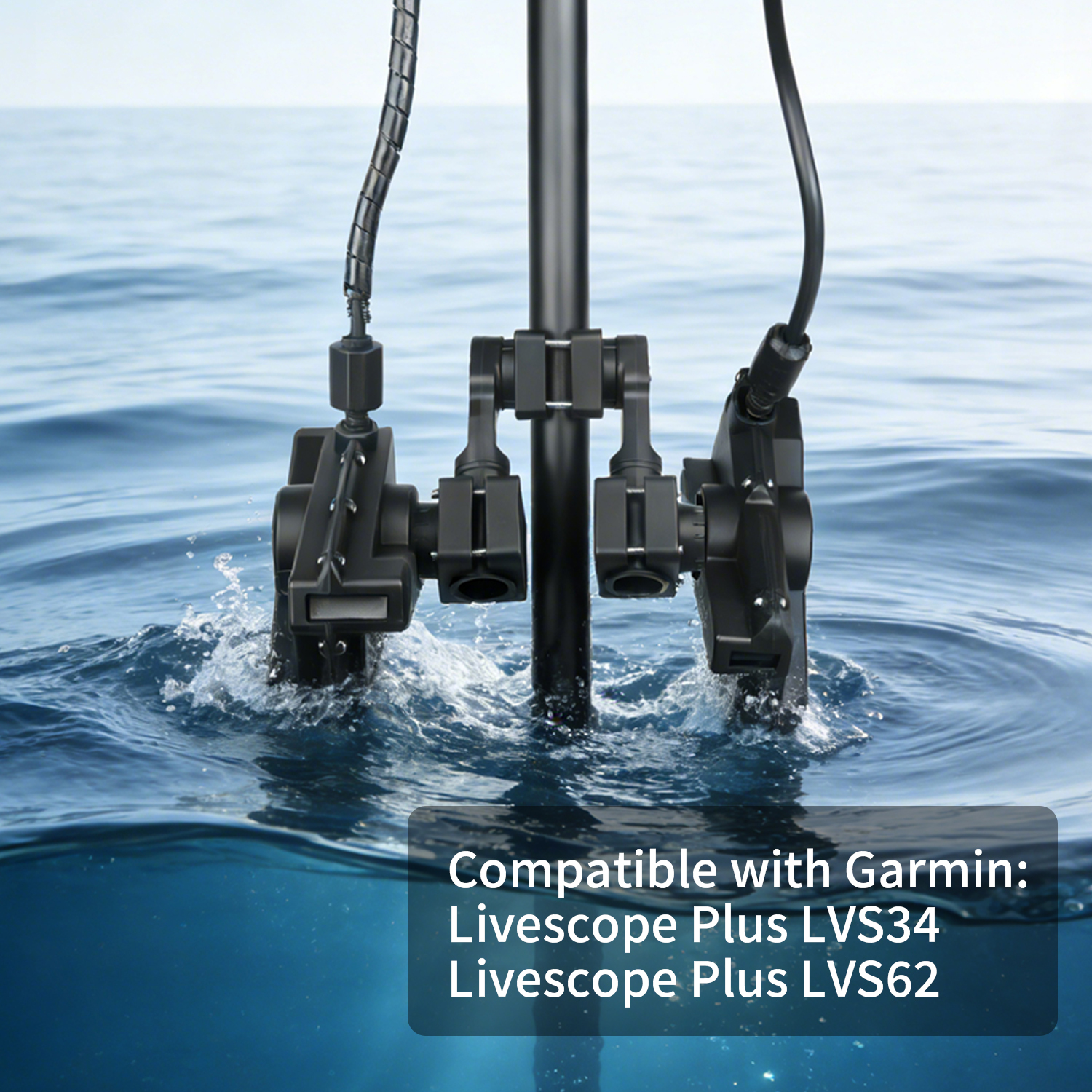 VINmounts Multi-Mode Live Sonar Mount for Garmin LiveScope LVS34 & LVS62, Reinforced Nylon Transducer Bracket VIN-TYQ-FD02-34+62