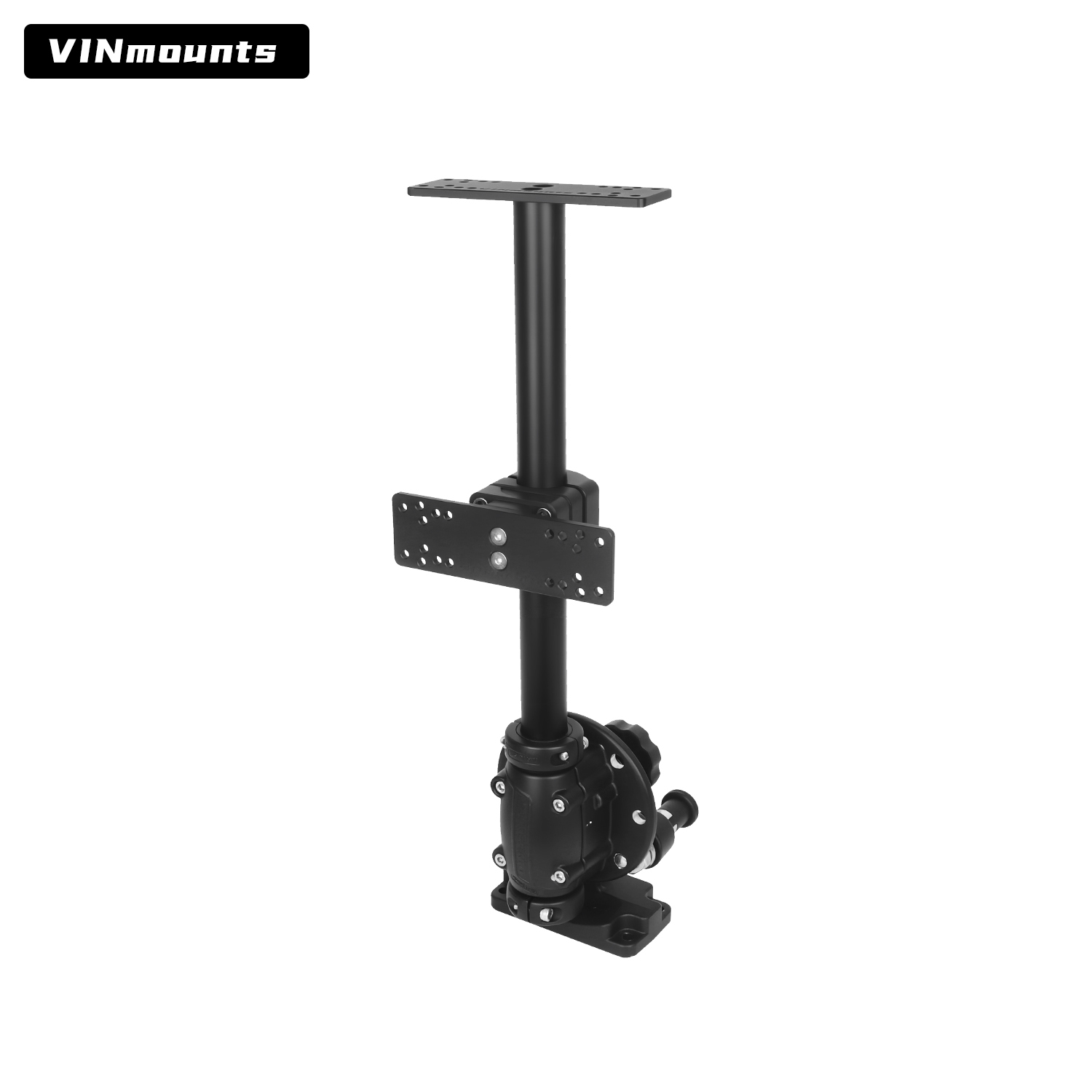 VINmounts Dual Boat Fish Finder Mount, Rotatable Display Pillar Bracket, Knockdown Design VIN-SZLZ500-XZ01