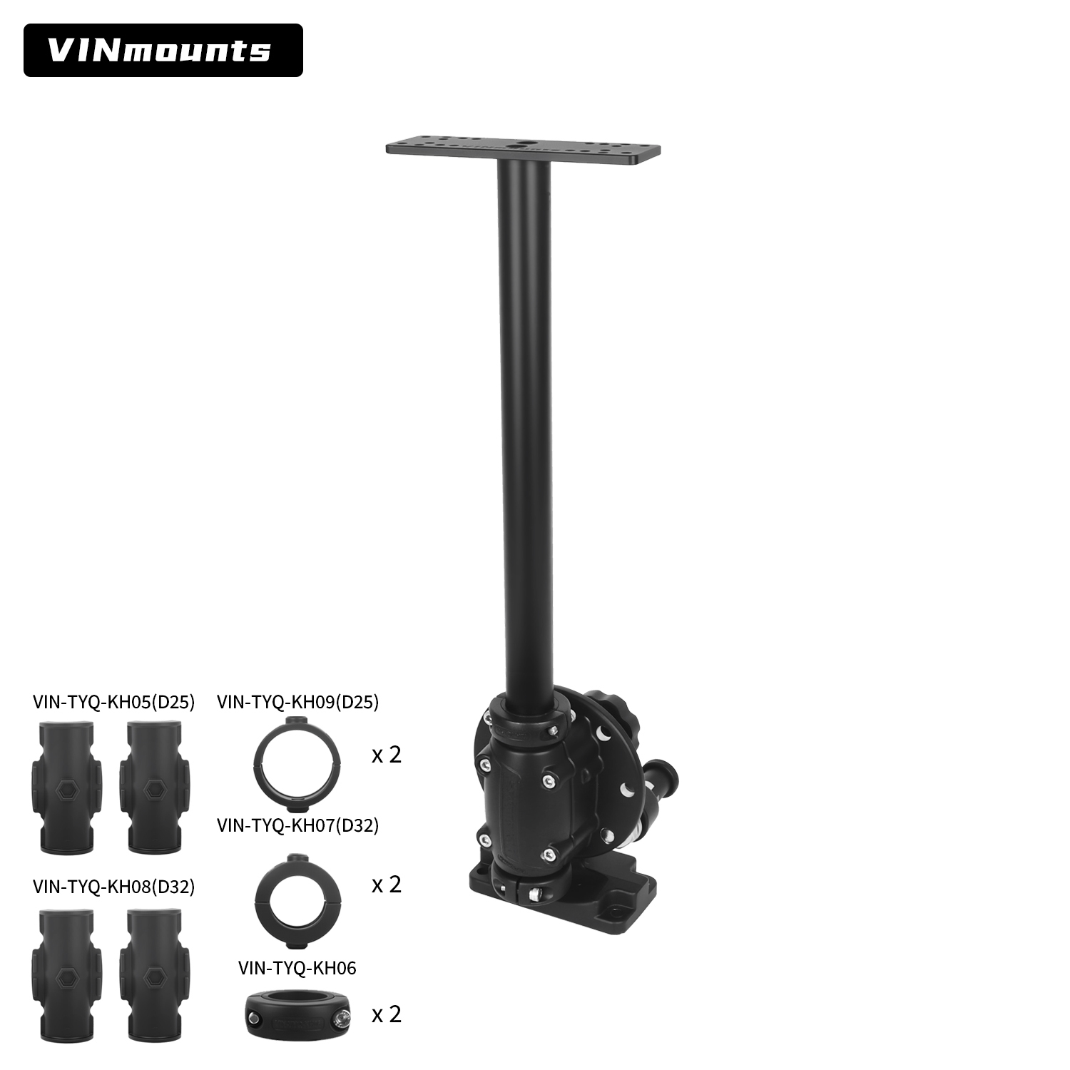 VINmounts Fish Finder Display Mount Rotatable Foldable Pillar Stand Bracket VIN-LZ500-007-XZ