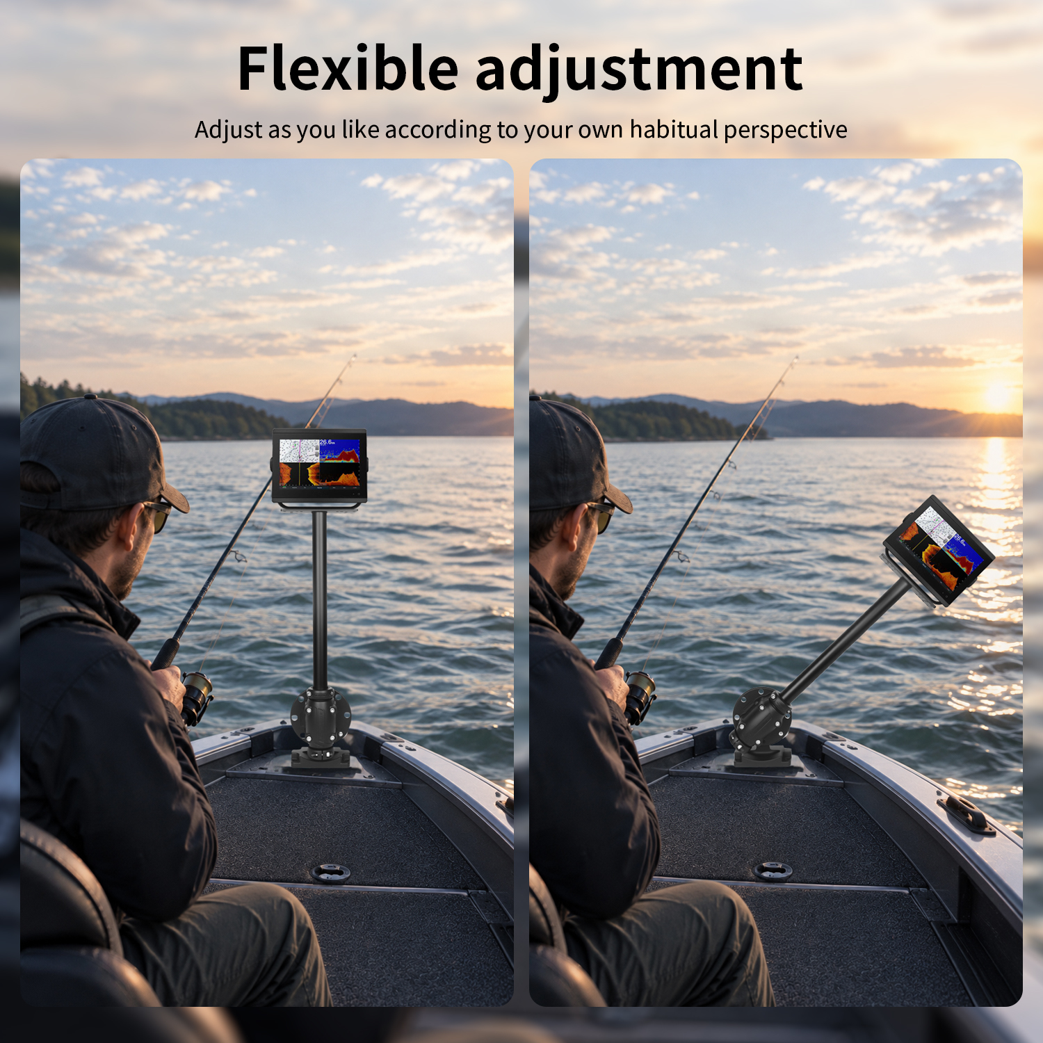 VINmounts Fish Finder Display Mount Rotatable Foldable Pillar Stand Bracket VIN-LZ500-007-XZ