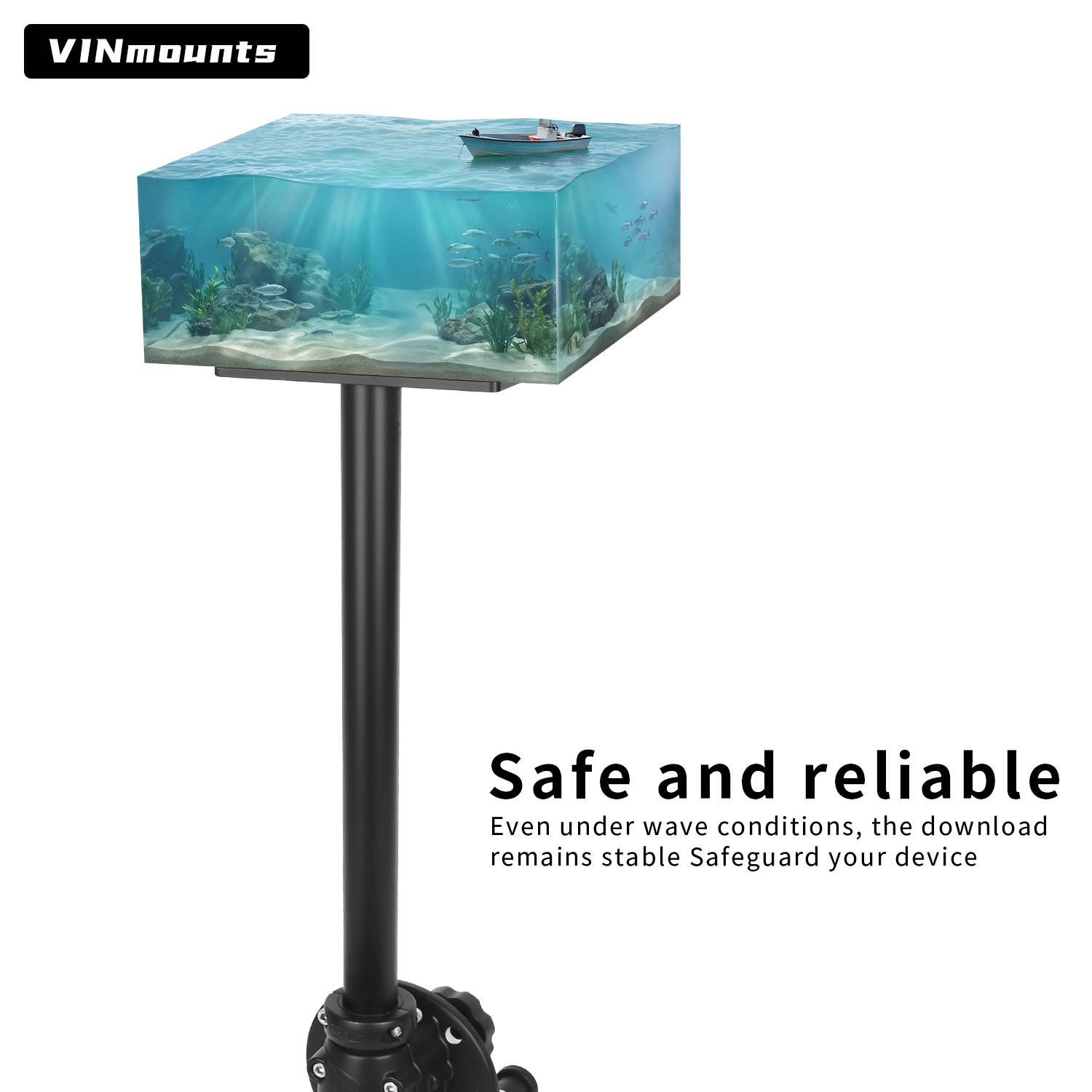 VINmounts Fish Finder Display Mount Rotatable Foldable Pillar Stand Bracket VIN-LZ500-007-XZ