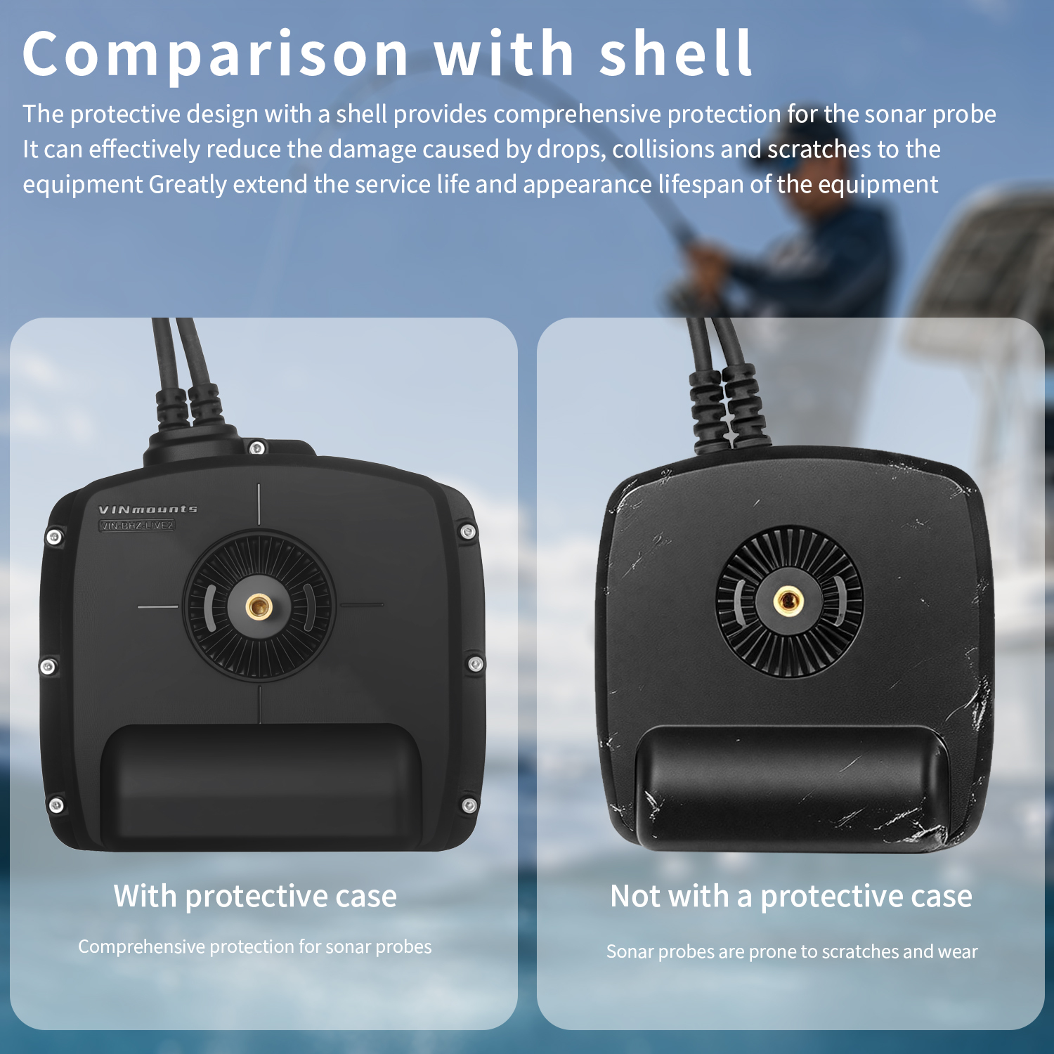 VINmounts Reinforced Nylon Transducer Protective Cover for Humminbird  MEGA LIVE2 Heavy Duty Sonar Guard VIN-BHZ-LIVE2