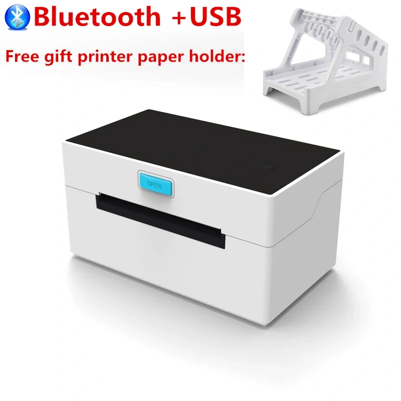 Free Shipping Label Barcode Printer 20mm-108mm Width Tag Stickers Fast Print Band Bracket ZJANG ZJ-9220