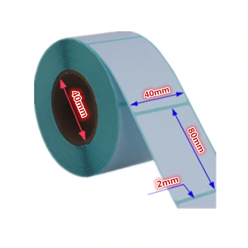 New 1PCS Thermal Sticker Label 40x80mm 480 Sheets Waterproof Barcode Printing Paper