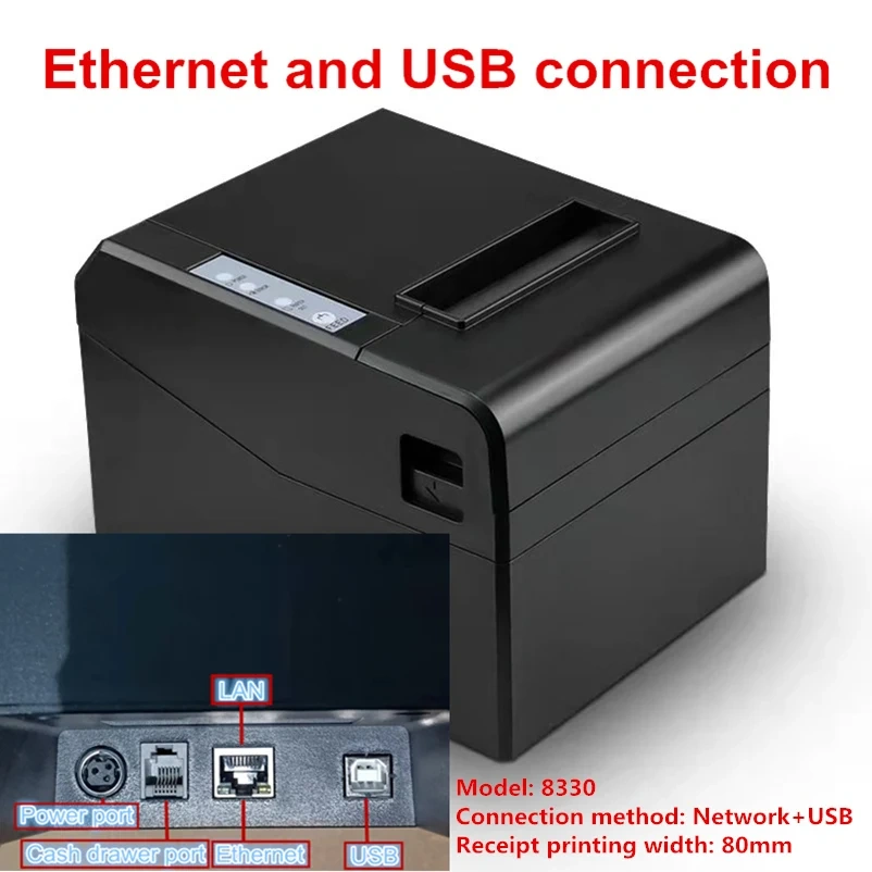 Wholesale Brand New Pos Printer 80mm Thermal Bill Receipt Small Ticket Barcode Print Automatic Cutting High Quality
