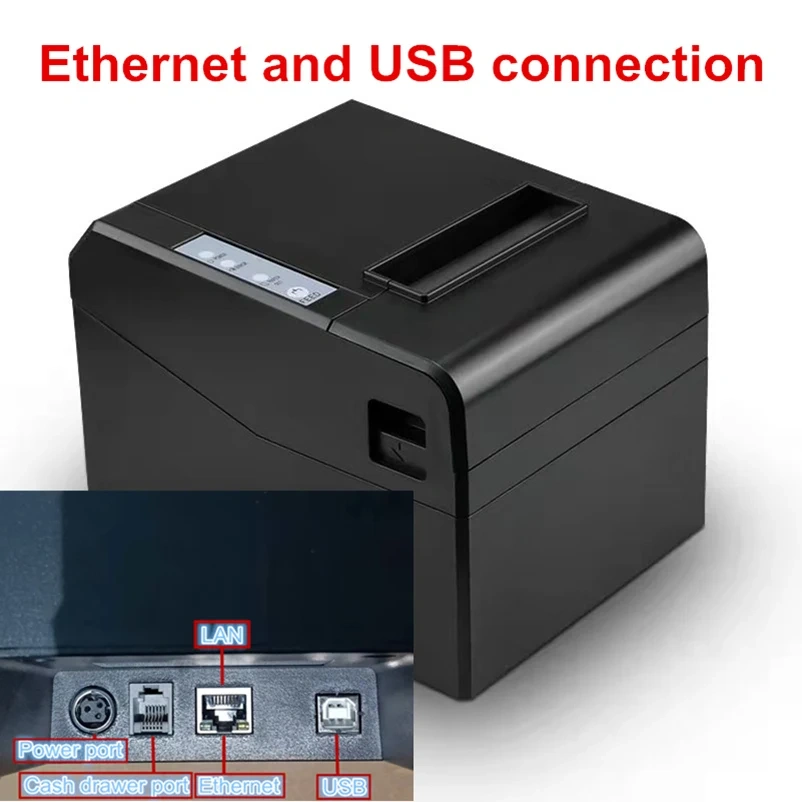 Brand New 80mm Receipt Printer Thermal Bill Print Fast Automatic Cutter All Product Have Both USB And Network Connections