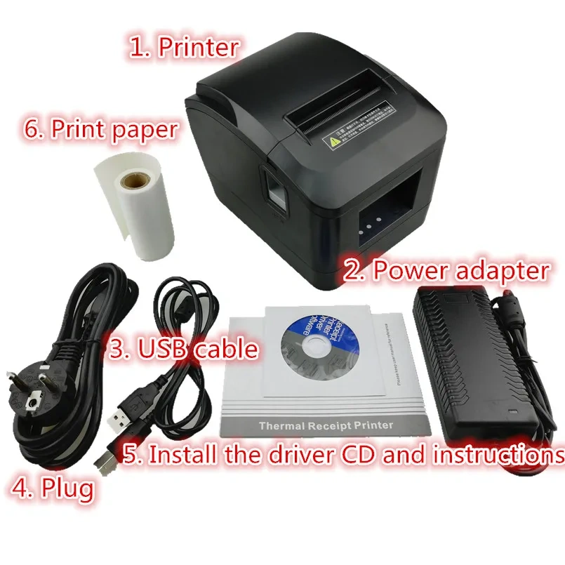 Wholesale High Quality 80mm Printers Receipt Small Ticket Fast Speed Print Automatic Cutting Retail Store Kitchen Dedicated