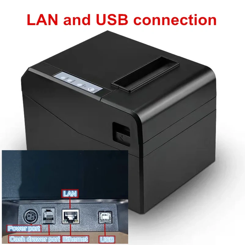 Brand New 80mm Receipt Printer Thermal Bill Print Fast Automatic Cutter All Product Have Both USB And Network Connections