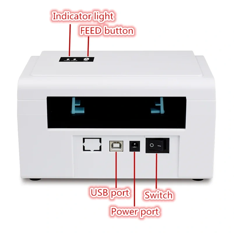 High Quality Label Barcode Printer Receipt Tag Stickers 20mm-108mm Width Print Band Bracket