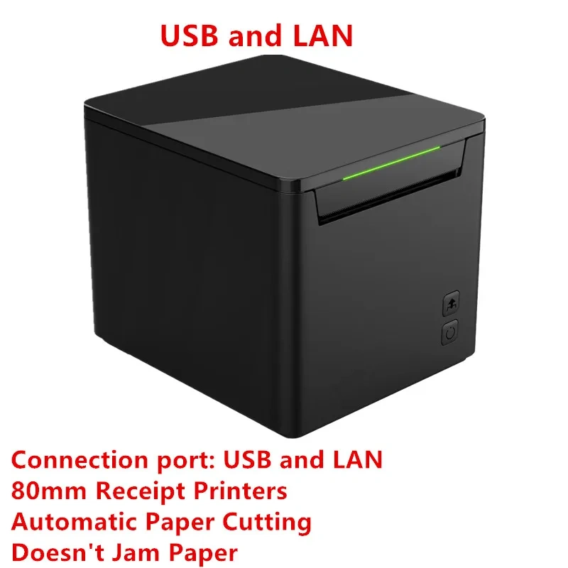 Latest 80mm Receipt Printer Thermal Bill Print Automatic Cutting Supermarket Store Restaurant Use Doesn't Jam Paper High Quality