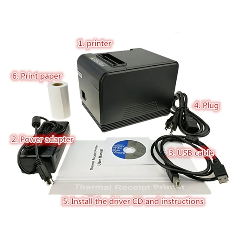 High Quality 80mm Thermal Receipt Printer Small Ticket Barcode Print With Automatic Paper Cutting Function Long Life XP-Q200