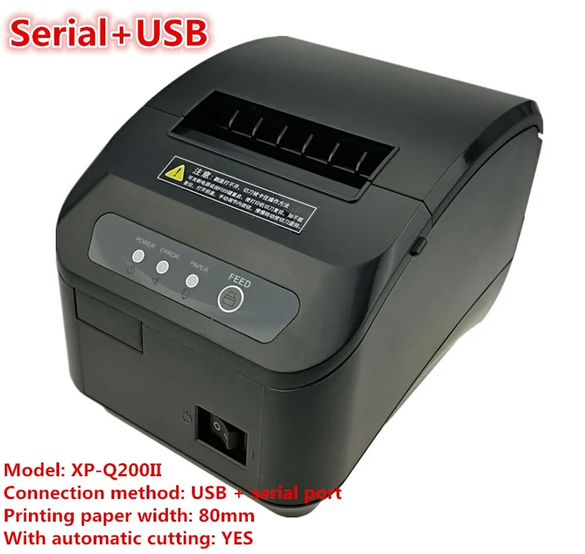 High Quality 80mm POS Thermal Receipt Printer Automatic Cutting Machine Printing Speed Fast USB Serial Ethernet Port Can Choose
