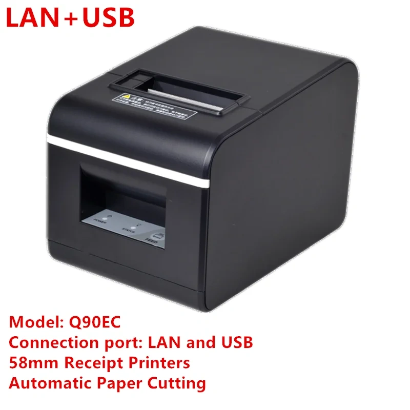 Wholesale 58mm Automatic Cutter Mini Receipt Printer USB LAN Bluetooth Thermal Bill Print