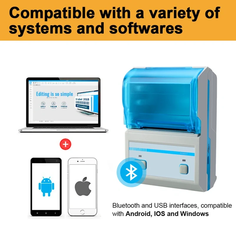 Mini Portable 58mm Bluetooth Barcode Label Printer With Battery Rechargeable High Quality P16L