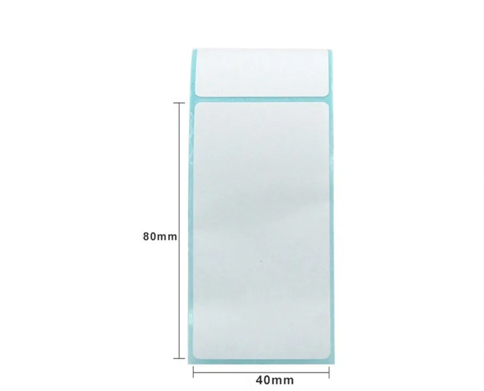 New 1PCS Thermal Sticker Label 40x80mm 480 Sheets Waterproof Barcode Printing Paper