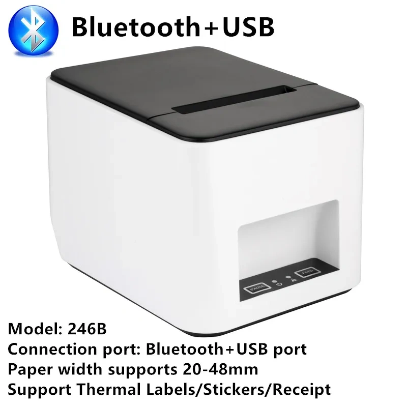 XP-360B Label Barcode Printer Support 20-80mm Width QR Code LOGO Thermal Sticker Receipt Print