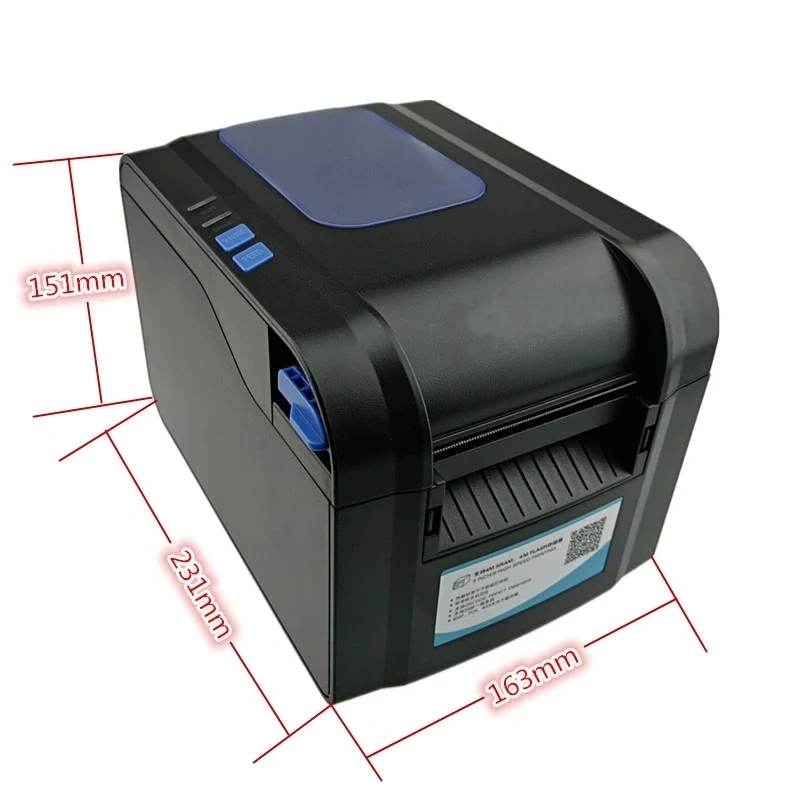 With Peel Function Barcode Label Printer Thermal QR Code Receipt Print Paper Width 20mm-80mm