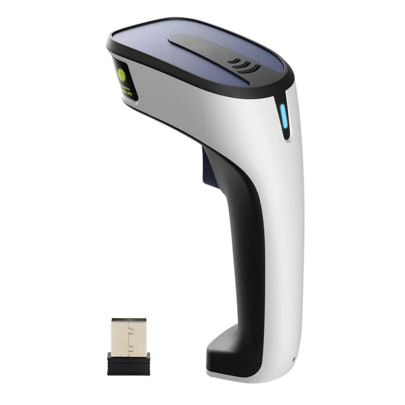 Fashionable High Quality Wireless Red Light Scanner Bar Code QR Scan Gun Store Supermarket Logistics 1D 2D Fast Recognition